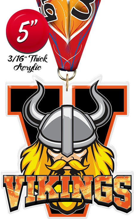 Vikings Mascot Colorix-M Acrylic Medal [MACR5-MSCT-VKG-Q]