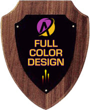Custom American Walnut Shield Plaque 7.25"x9" [TDP811-FC]