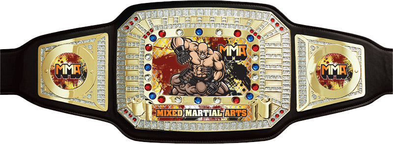 MMA Champion Award Belt- Black & Gold [CAB-52-BLK-MMA]