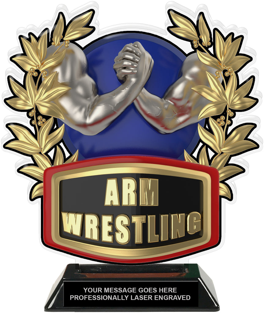 Metallic Arm Wrestling Colorix-T Acrylic Trophy- 8.25 inch [TACR8-ARMWS2-Q]