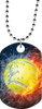 Tennis Fire & Water Monster Dog Tag [DTXL-TN]