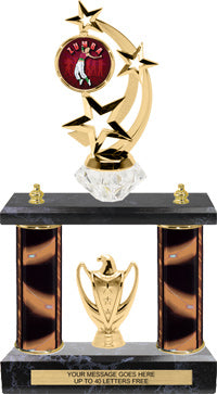 Two-Post Diamond Riser Spinning Color Insert Trophies
