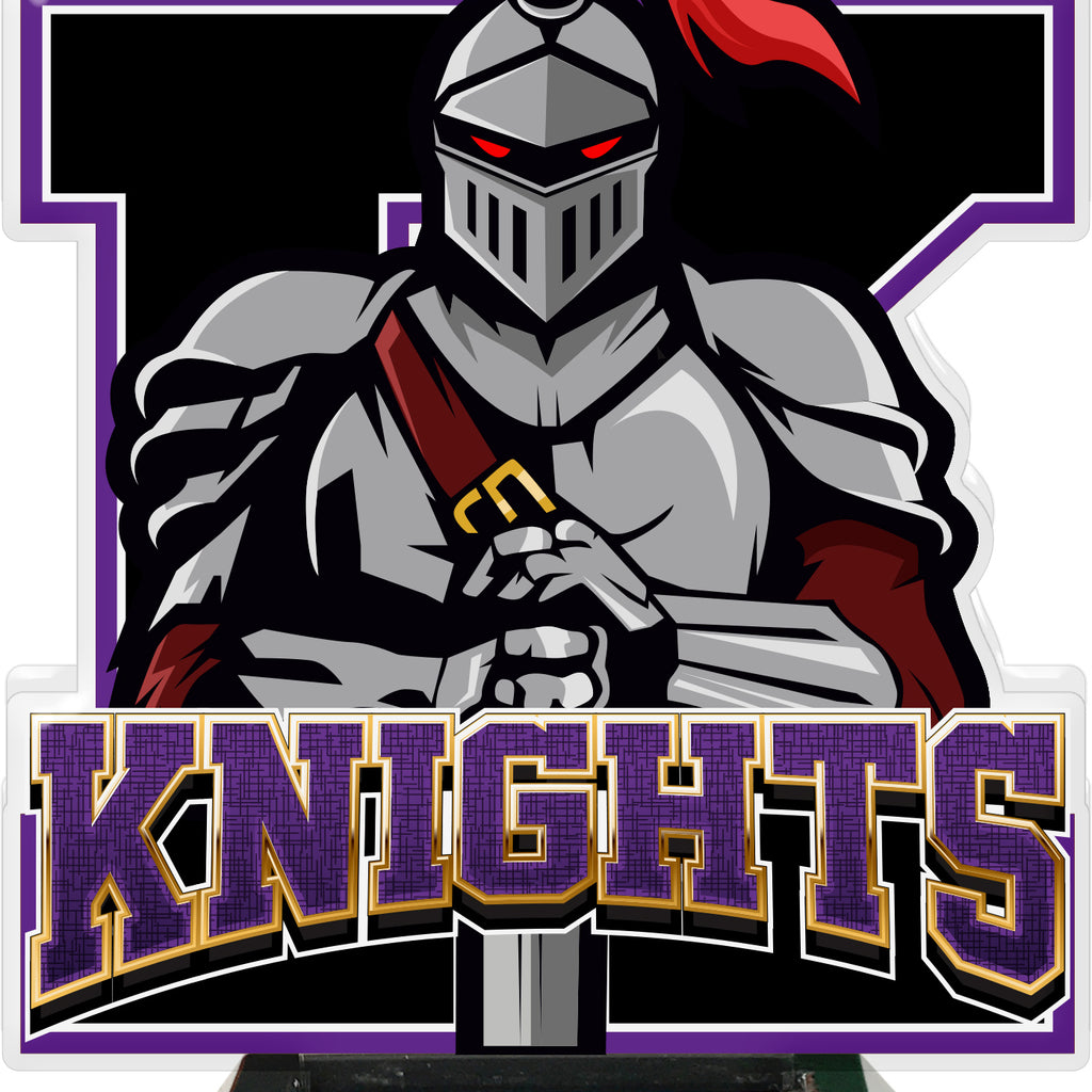 Knights Mascot Colorix-T Acrylic Trophies - Purple