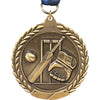 2.75 in Cricket Wreath Frame Medal [M311-CRKT]