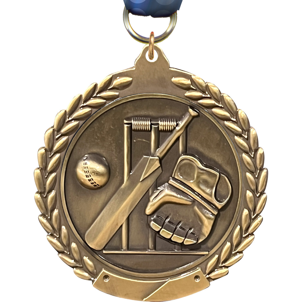 2.75 in Cricket Wreath Frame Medal [M311-CRKT]