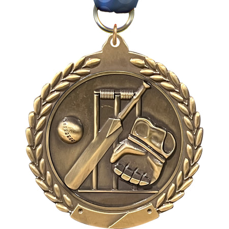 2.75 in Cricket Wreath Frame Medal [M311-CRKT]