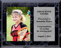 Black Marbleized Horizontal Photo Plaques