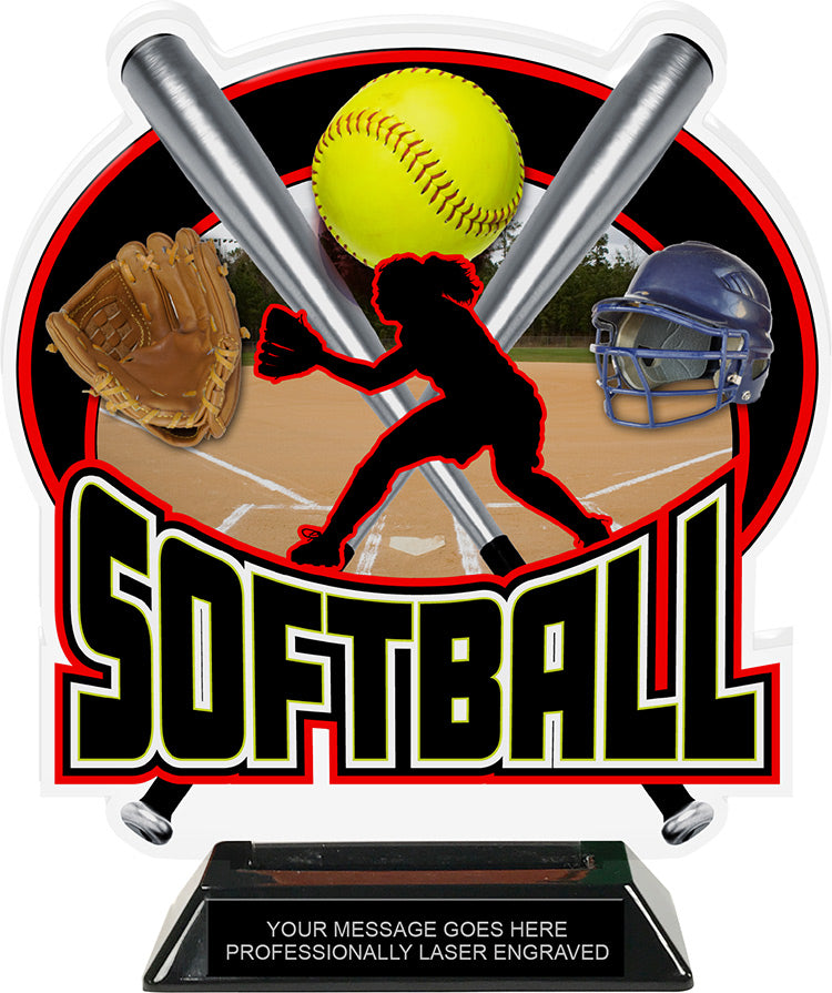 Softball Colorix-T Acrylic Trophy- 8.25 inch [TACR8-SB-Q]