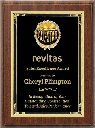 Plaque with Etched Black Brass Plate and Insert - 9x12 inch [P343]