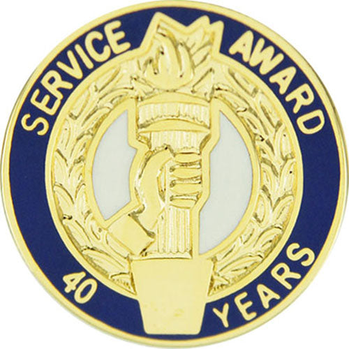40 Years Service Award Enameled Round Pin [PCM-SRV-152RA]