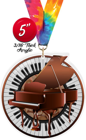 Piano Colorix-M Acrylic Medal - 5 inch [MACR5-PNO-Q]