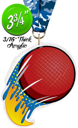 Kickball Splatters Colorix-M Acrylic Medal [MACR375-SPLT-KKBL-Q]