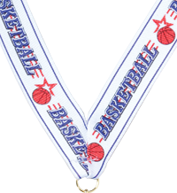 7/8 x 30 in. Basketball Star Neck Ribbon [NKRB-1073]