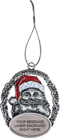 3D Happy Holidays Santa Ornament [XMSO-41]