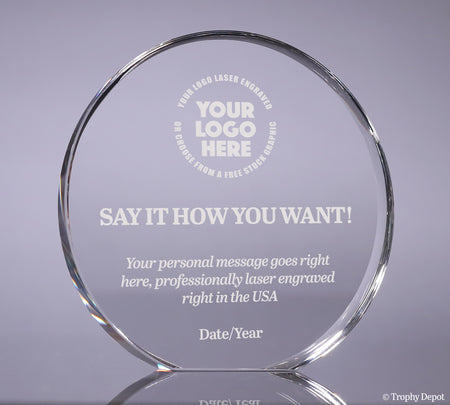 Crystal Circle Wedge Award - 5 inch [CM605-5]