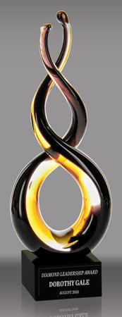 Black & Gold Art Glass Twist - 9.75 inch [AGC22]