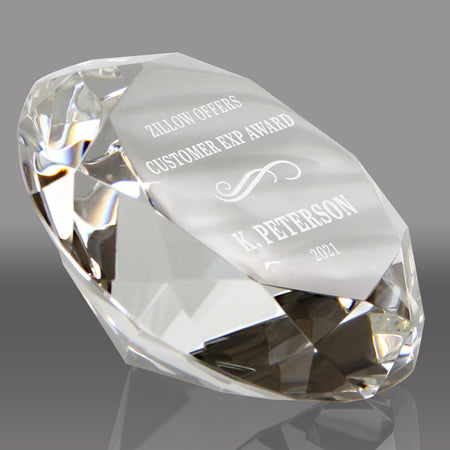 Clear Crystal Diamond Paperweight - 3.15 inch [CTDIA-SM-CLR-X]