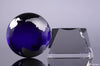 Blue Crystal Globe on Crystal Pedestal Base - 6.5 inch [CJGLB65-6]