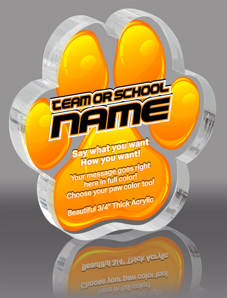 Orange Acrylic ColorPaw- 4 inch [APAW-4-ORG-Q]