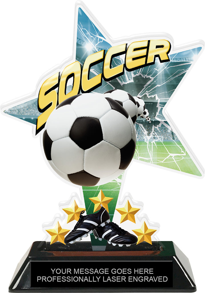 Soccer Shattered Star Colorix Acrylic Trophies