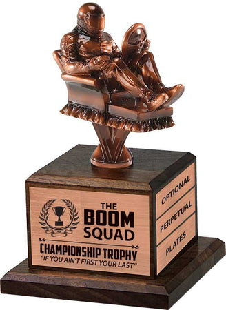 Bronze Finish Armchair Fantasy Racing Sculpture on Walnut Base [GWB-FRC-9-B]