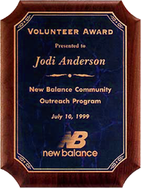 Solid American Walnut 8"x10.5" Plaque with Sapphire Finish Plate [TD3475]