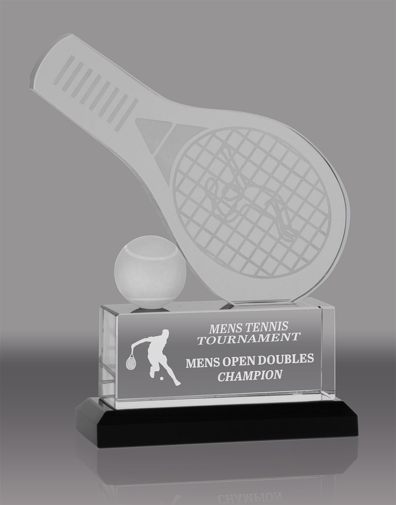 Crystal Tennis Award 8.5"ht. CF19-8-TN-X