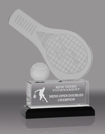 Crystal Tennis Award 8.5"ht. CF19-8-TN-X