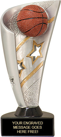 Basketball Banner Resin 3D Sport Trophy [RJBAN7-BK]