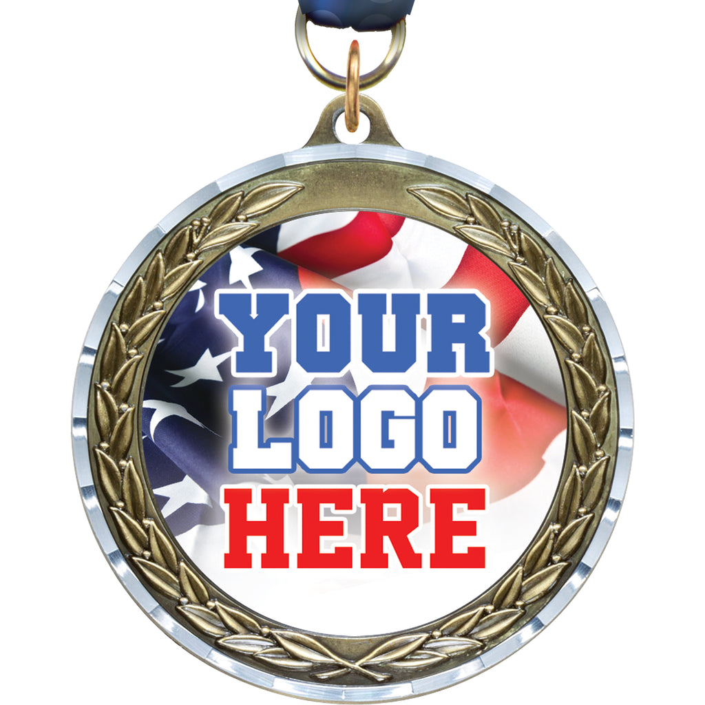 2.75" Custom Diecast Insert Medal with Diamond Cut Border [MXM299DC]