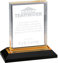 Acrylic Beveled Awards with Gold Reflective Bottoms