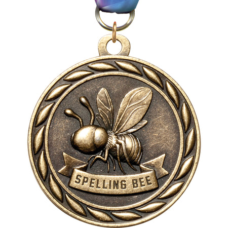 2" Spelling Bee Scholastic Medal- Gold [MM3KN2-SPB]