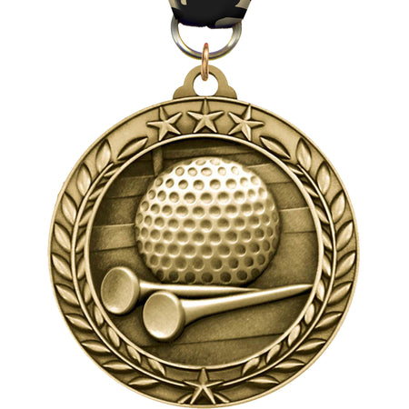 Golf 1.75 inch Dimensional Medal [MSW1-GL]