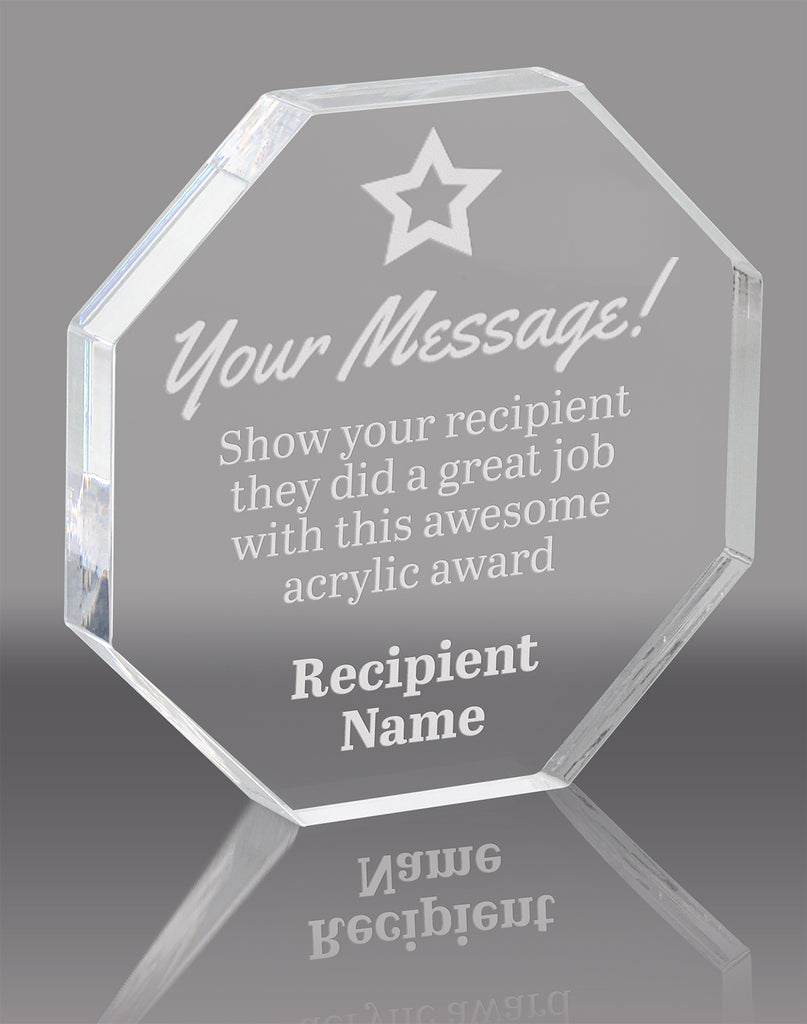 Octagon Acrylic Award- 4 inch [AOCT-4-Q]