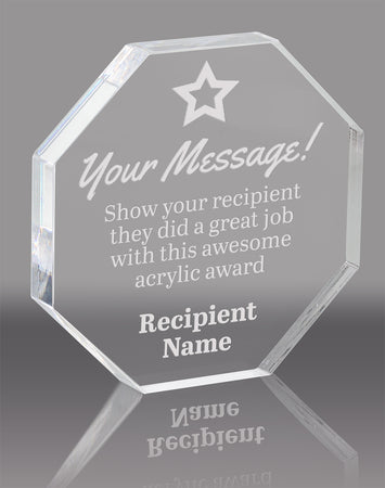 Octagon Acrylic Award- 4 inch [AOCT-4-Q]