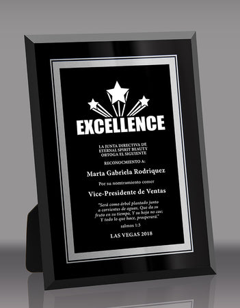 Black Designer Desktop Plaque- 7x9 inch [TDG2885-7]