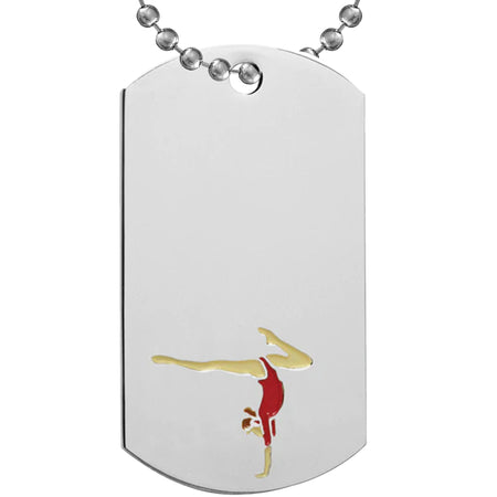 Gymnastics Etched & Paint Filled Dog Tag [DTS-GF]