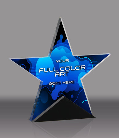 Acrylic Star with Black Accents - 5.5 inch [ATSTRI-5-FC-Q]