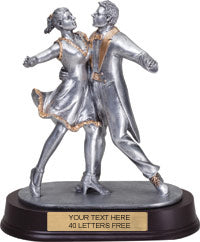 Modern Dancing Couple Pewter Finish Resin Trophy [SGR3466]