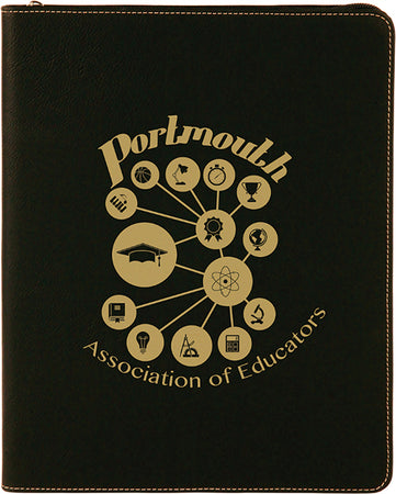 Black Leatherette Portfolio with Zipper [PZPJ912-352]