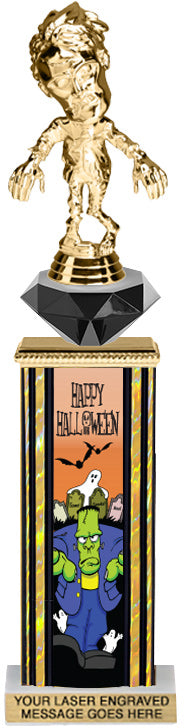 Halloween Frankenstien Diamond Riser Rectangle Column Trophy- 13 inch [TDRSQ13STK-FRNK]