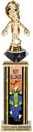 Halloween Frankenstien Diamond Riser Rectangle Column Trophy- 13 inch [TDRSQ13STK-FRNK]
