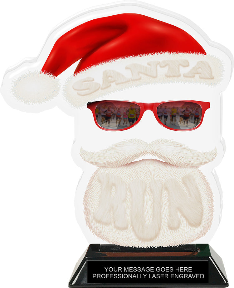 Santa Run Face Colorix-T Acrylic Trophy 8.25 Inch [TACR8-SNTRN2-Q]