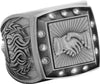 Championship Ring with Activity Insert- Handshake Silver [RGSJ-S-12ST-HNDSHK]