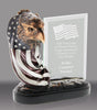 Eagle Head with Flag Resin with Engravable Jade Crystal [RMEG164]
