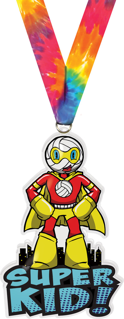 Exclusive Volleyball Super Kid Acrylic Medal- 6 inch [MACR6-SHKD-VBM-Q]