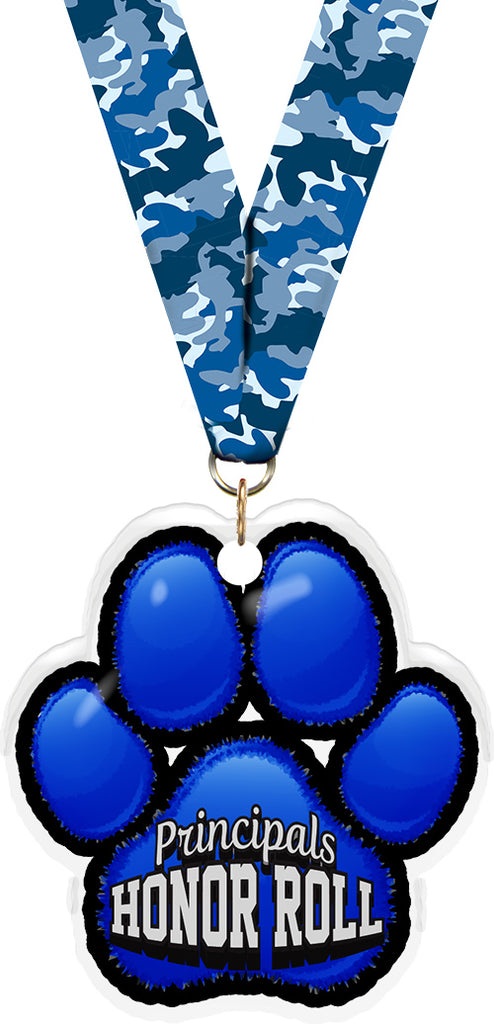 Principals Honor Roll Paw Acrylic Medal- 2.75 inch [MACR2-PAW-PHR-Q]