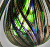 Teardrop-Shaped Art Glass with Sapphire - Bronze & Green Highlights [AGM44]