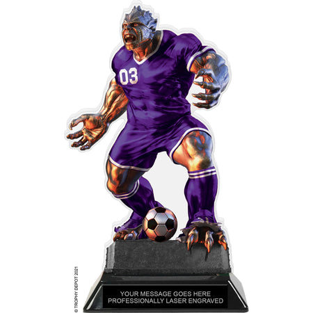 Beast Soccer Choose Your Number Acrylic Trophy - 8.5 inch Purple [TACR85-BST-SC-PRP-Q]
