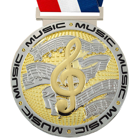 3.25" Music Dual Plated Diecast Medal [MSDP3-MC]